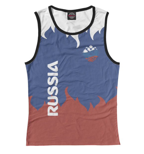 Майка для девочки с изображением RUSSIA цвета Белый