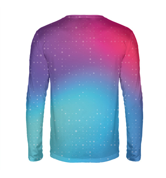 Мужской лонгслив с изображением Gradient circles цвета Белый