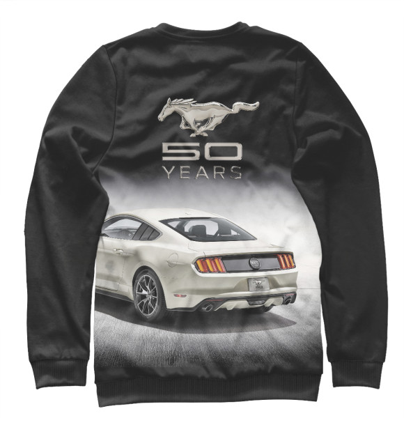 Мужской свитшот с изображением Mustang 50 years цвета Белый