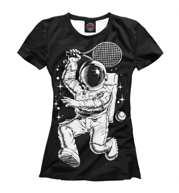 Футболка для девочек с изображением Space tennis цвета Белый