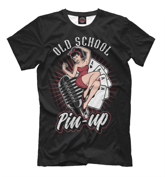 Мужская футболка с изображением Old School цвета Белый