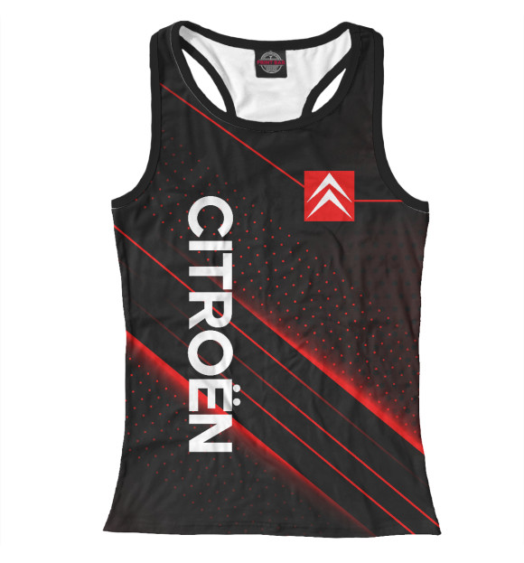 Женская майка-борцовка с изображением СИТРОЕН, CTROEN цвета Белый