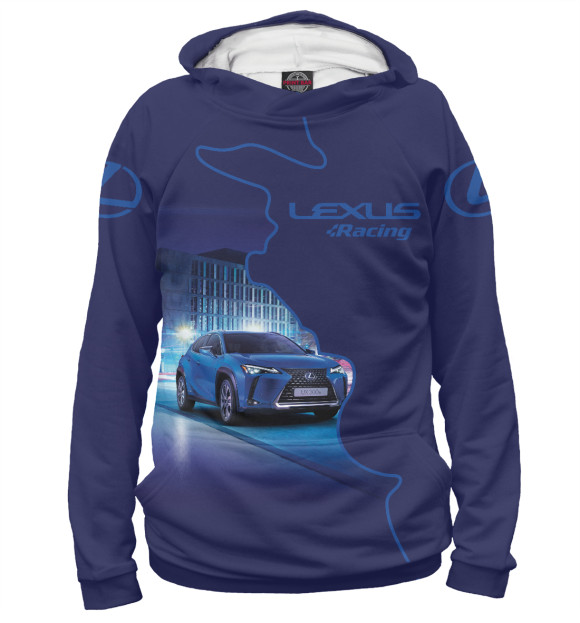 Мужское худи с изображением Lexus цвета Белый