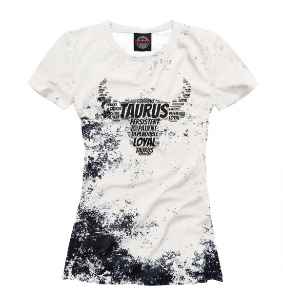 Женская футболка с изображением Taurus Astrology Zodiac цвета Белый