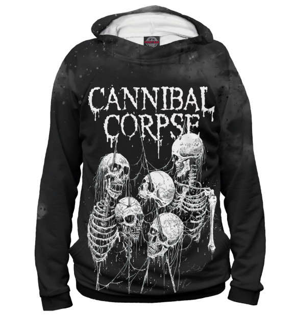 Женское худи с изображением Cannibal Corpse цвета Белый
