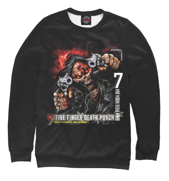 Свитшот для девочек с изображением Five Finger Death Punch цвета Белый