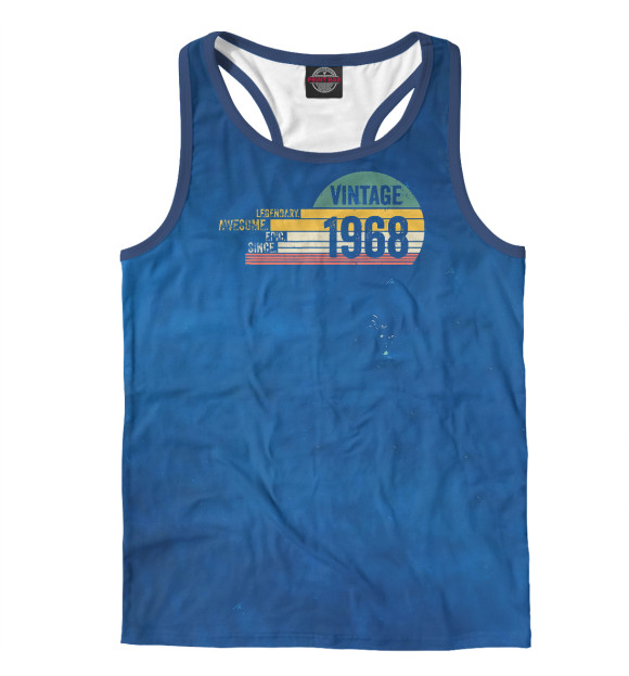 Мужская майка-борцовка с изображением Vintage 1968 Retro цвета Белый