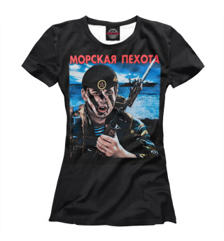 Женская футболка Морская Пехота - камуфляж