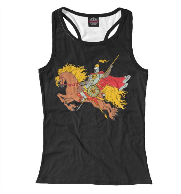 Женская майка-борцовка с притом Богатырь цвета Белый Женская майка-борцовка с изображением Богатырь цвета Белый