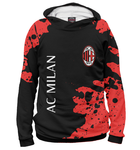 Худи для мальчика с изображением AC Milan / Милан цвета Белый