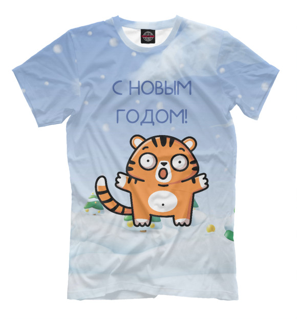 Футболка для мальчиков с изображением Удивленный тигренок цвета Белый