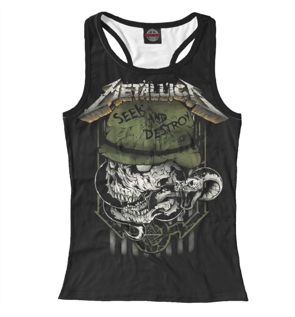 Женская майка-борцовка с изображением Metallica цвета Белый