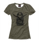 Женская футболка Матрёшка милитари