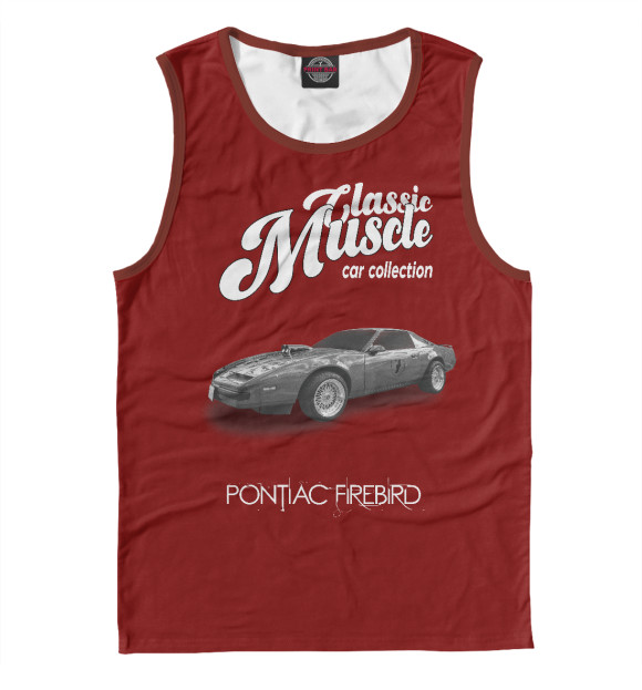 Майка для мальчика с изображением Маслкар Pontiac Firebird на красном фоне цвета Белый