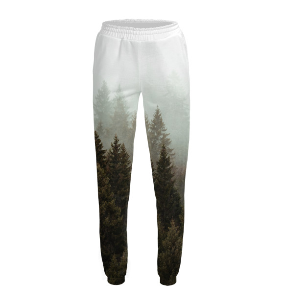 Женские спортивные штаны с изображением Лес цвета Белый