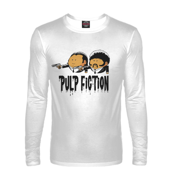 Мужской лонгслив с изображением Криминальное чтиво цвета Белый