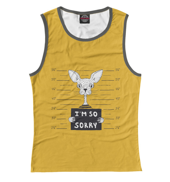 Майка для девочки с изображением Мне очень жаль цвета Белый