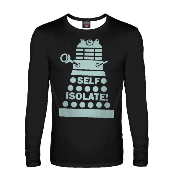 Мужской лонгслив с изображением Самоизоляция цвета Белый