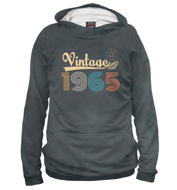 Женское худи с изображением Vintage 1965 цвета Белый