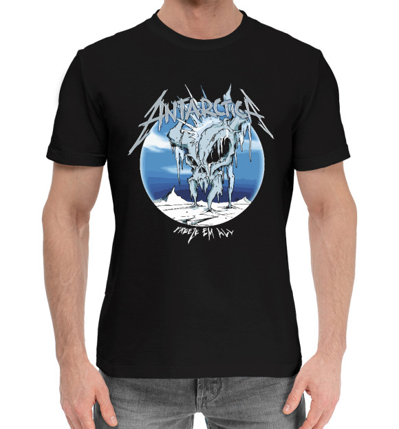 Мужская хлопковая футболка с изображением Antarctica - Metallica цвета Черный