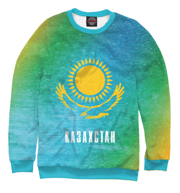 Женский свитшот с изображением Казахстан / Kazakhstan цвета Белый