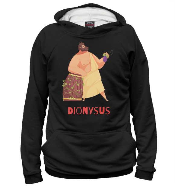 Мужское худи с изображением Древнегреческий бог Дионис цвета Белый