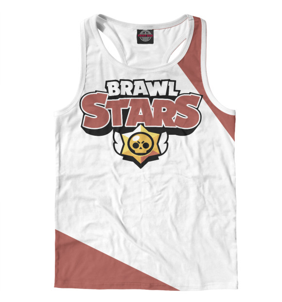 Мужская майка-борцовка с изображением Brawl Stars цвета Белый