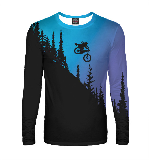 Мужской лонгслив с изображением Downhill Colors цвета Белый