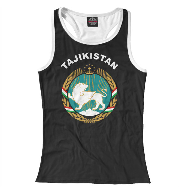 Женская майка-борцовка с изображением Tajikistan цвета Белый