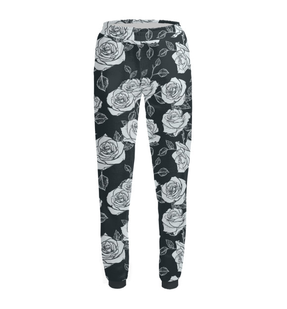 Женские спортивные штаны с изображением Розы цвета Белый