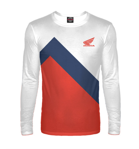 Мужской лонгслив с изображением Honda цвета Белый