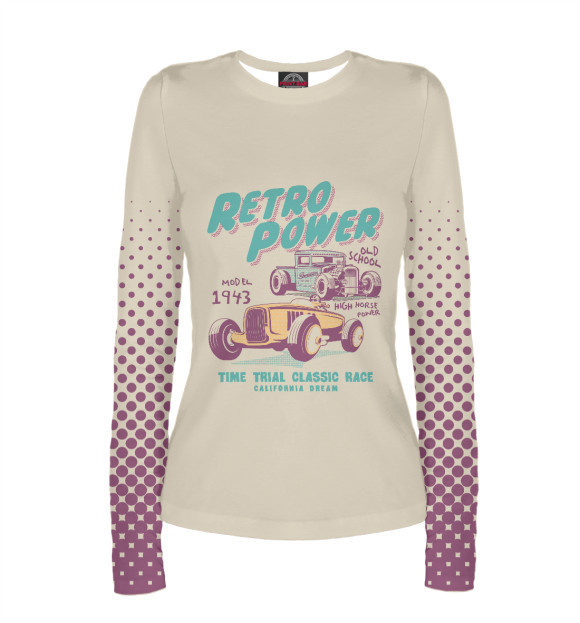 Женский лонгслив с изображением Retro цвета Белый