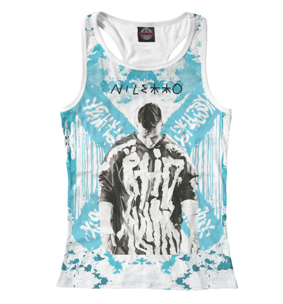 Женская майка-борцовка с изображением NILETTO цвета Белый