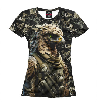Женская футболка Орел боец спецназа