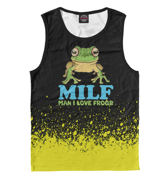 Майка для мальчика с изображением MILF Man I Love Frogs цвета Белый