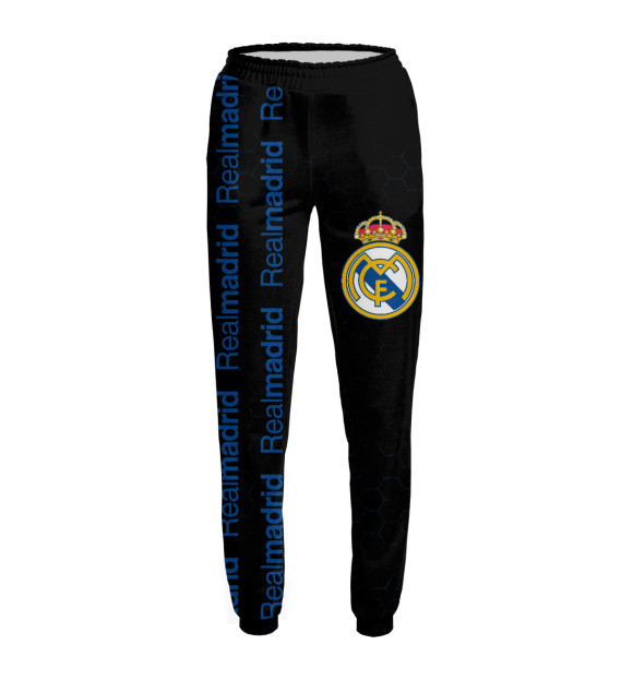 Женские спортивные штаны с изображением Real Madrid + Соты цвета Белый