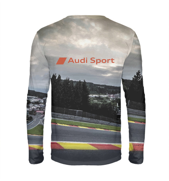 Мужской лонгслив с изображением Audi Motorsport цвета Белый