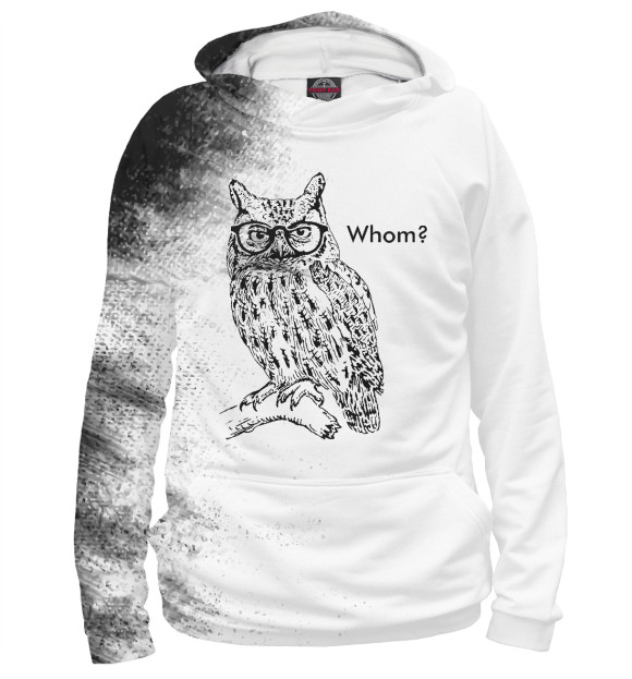 Женское худи с изображением Smart Hipster Owl цвета Белый