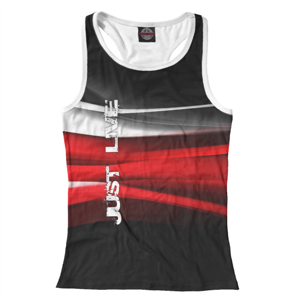 Женская майка-борцовка с изображением Just live - спорт handeyewo цвета Белый