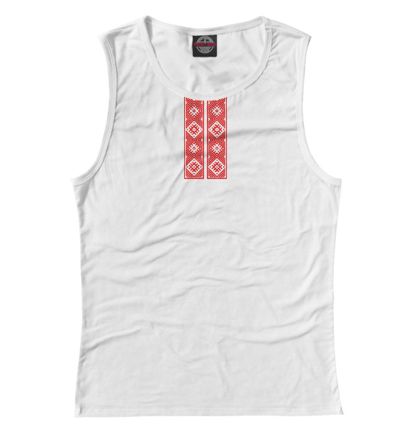 Майка для девочки с изображением Вышиванка белорусская цвета Белый