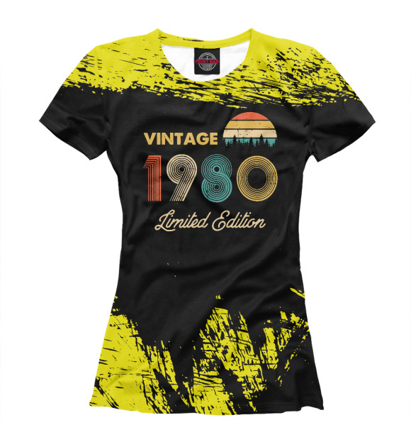Женская футболка с изображением Vintage Made in 1980 цвета Белый