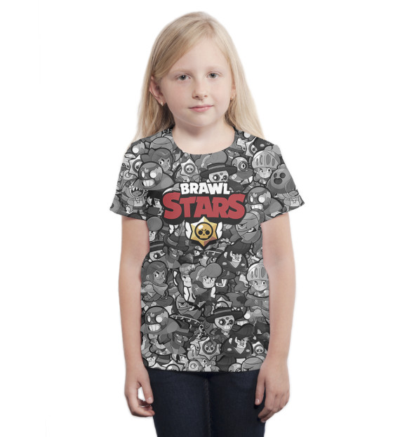 Футболка для девочек с изображением Brawl Stars цвета Белый