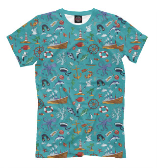 Мужская футболка Морские обитатели