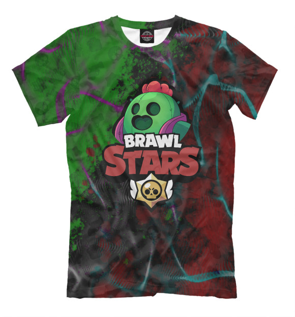 Мужская футболка с изображением Brawl Stars: Spike цвета Белый