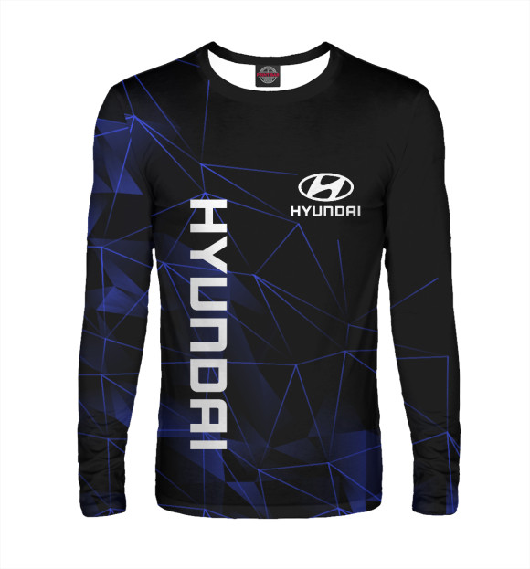 Мужской лонгслив с изображением Хендай, Hyundai цвета Белый