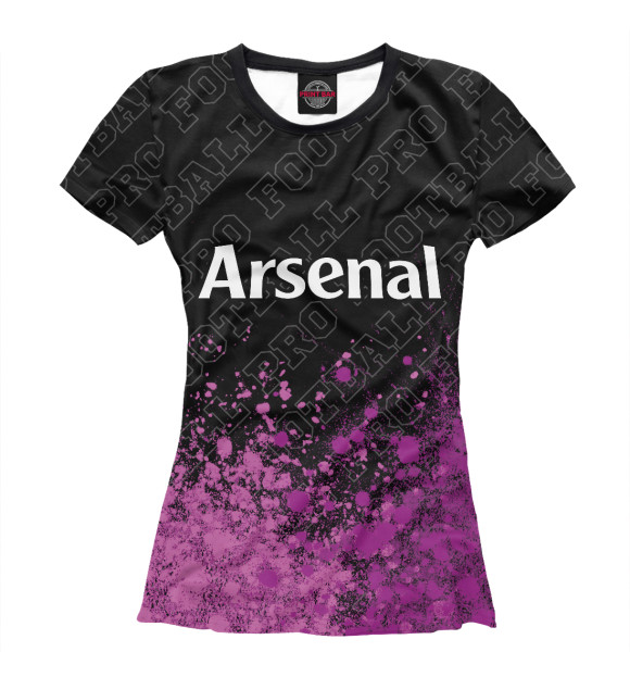 Женская футболка с изображением Arsenal Pro Football (color splash) цвета Белый