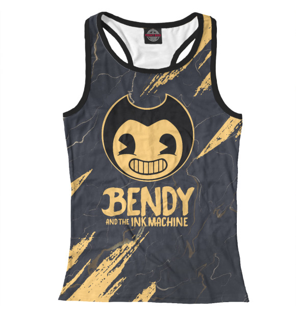 Женская майка-борцовка с изображением Bendy and the ink machine цвета Белый