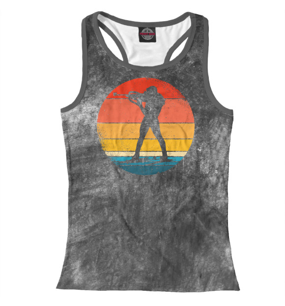 Женская майка-борцовка с изображением Biathlon Retro Gift цвета Белый