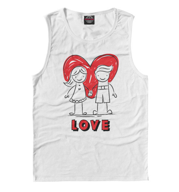 Мужская майка с изображением LOVE цвета Белый