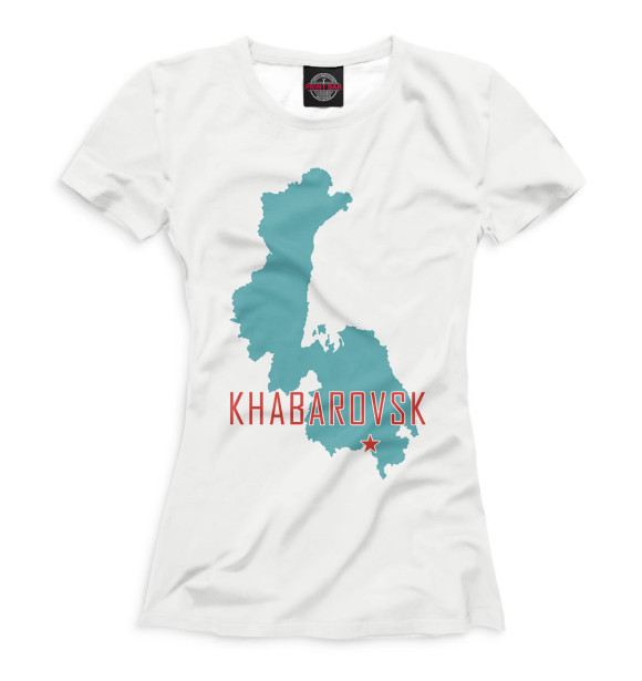Женская футболка с изображением Khabarovsk цвета Белый